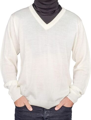 Crazy Cousin White V-Neck Sweater with Black Dickey Halloween Costume Cosplay in Saudi Arabia