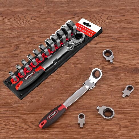 مجموعة مفاتيح Cotouxker Flex Head Recketing ، وجع Ratchet 8-19 ملم مع رؤوس قابلة للتبديل لإصلاح الميكانيكي in Kuwait