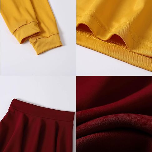 7pcs زي Velma مع شعر مستعار للنساء الكبار Halloween Cosplay Velma مع Top Orange Turtleneck ، تنورة حمراء in Saudi Arabia