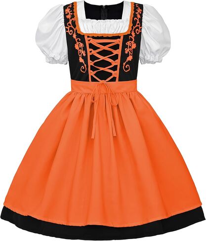 JerrisApparel Girl Dirndl Oktoberfest Costume Bavarian Beer Festival Dress Maid Apron Halloween Cosplay Outfits in Saudi Arabia