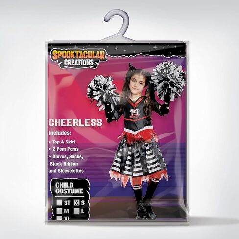 Spooktacular Creations Kids Halloween Cheerleader Costume, Zombie Cheerless Costume for Girls, Dead Cheer Outfit Toddlers in Saudi Arabia