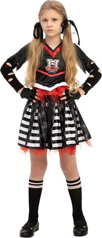 Spooktacular Creations Kids Halloween Cheerleader Costume, Zombie Cheerless Costume for Girls, Dead Cheer Outfit Toddlers in Saudi Arabia