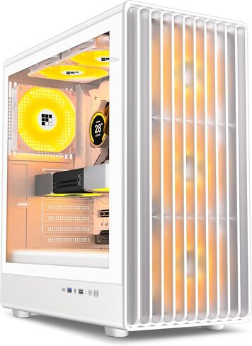 PC Case - Pre-Installed with 4 PWM ARGB Fans, ATX Mid-Tower Gaming Case, Hinged Tempered Glass, K11 Black in Saudi Arabia