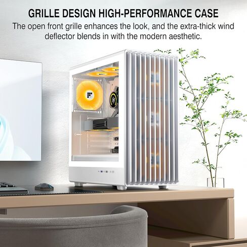 PC Case - Pre-Installed with 4 PWM ARGB Fans, ATX Mid-Tower Gaming Case, Hinged Tempered Glass, K11 Black in Saudi Arabia