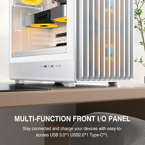 PC Case - Pre-Installed with 4 PWM ARGB Fans, ATX Mid-Tower Gaming Case, Hinged Tempered Glass, K11 Black in Saudi Arabia