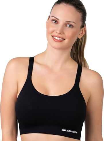Skechers 3 Pack Womens Sports Bra, Sostén Deportivo, Racerback Keyhole, Athletic Yoga Multipack in Saudi Arabia