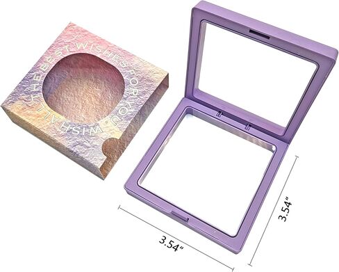 12 PCS Packaging Box 3D Floating Frame Display Stand, Packaging Display Box, Transparent Window Jewelry Case, Jewelry Gift Box, Storage Case，PE Film Anti-oxidation (Dreamy Purple) in Saudi Arabia