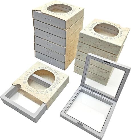 12 PCS BOX TARGAGNING 3D FLOVATING FROKED STAND ، صندوق عرض التغليف ، علبة مجوهرات نافذة شفافة ، صندوق هدايا للمجوهرات ، حالة تخزين ， PE Film Anti-Aixidation (Dreamy Purple) in Saudi Arabia