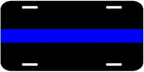 Thin Blue Line Reflective Metal License Plate in Saudi Arabia