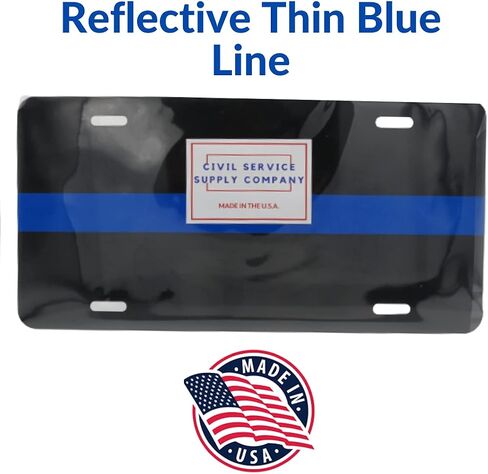 Thin Blue Line Reflective Metal License Plate in Saudi Arabia