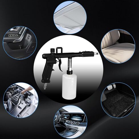 Car Cleaning Gun, Car Interior Detailing Air Blower Gun with 2 Nozzles, High Pressure Car Cleaning Drying Tool for Quickly Blasts Dirt and Dust, Works with Air Compressor in Saudi Arabia