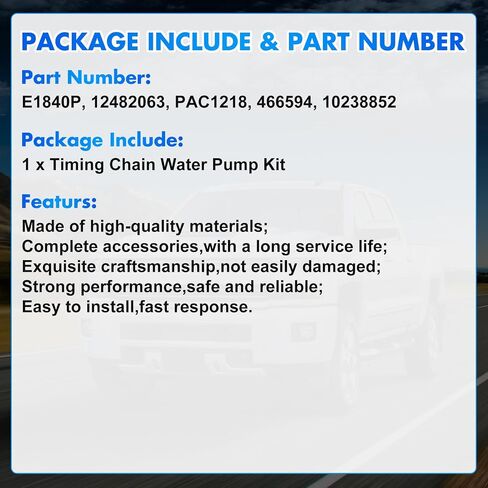 TS13227 AW6009 Timing Chain Water Pump Kit TCS45993 12678151 Fits for 2007-2008 Silverado 1500 5.3L 12646386 Timing Water Pump Aftermarket Parts in Saudi Arabia