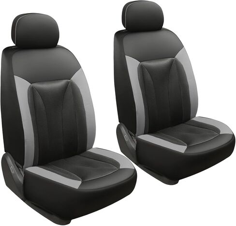 Giant Panda 2 PCS Front 3D Air Mesh Car Coar Cover Fit Ford F150 F250 F350 F450 Supercrew/Crew Cab Trucks ، واقي مقعد تبريد قابل للتنفس مع إسفنجة مركبة داخل (رمادي) in Kuwait