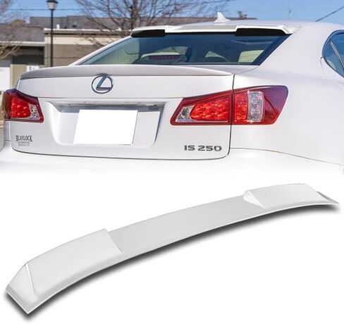 Q1-TECH, Rear Window Roof Spoiler Compatible with 2006-2013 Lexus IS250 / IS350 / is-F ISF Sedan Only, ABS Rear Window Roof Visor Spoiler Wing (Pearl White) in Saudi Arabia