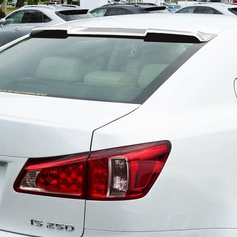 Q1-TECH, Rear Window Roof Spoiler Compatible with 2006-2013 Lexus IS250 / IS350 / is-F ISF Sedan Only, ABS Rear Window Roof Visor Spoiler Wing (Pearl White) in Saudi Arabia