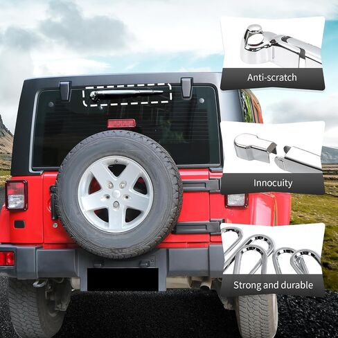 CheroCar Front Rear Window Windshield Wiper+Hood Grill Grille Inserts Cover Frame Trims Fits for 2007-2018 Jeep Wrangler JK JKU Front Rear Window Wiper Arm Decoration Accessories,15Pcs Pink in Saudi Arabia