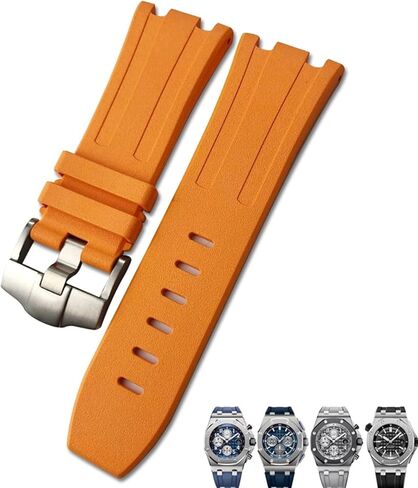 Klvn Soft FKM Fluoro Rubber Watchband 28mm for AP Strap Audemars Piguet Royal Oak في الخارج للغوص في فرقة ساعة رياضية مقاومة للماء in Kuwait
