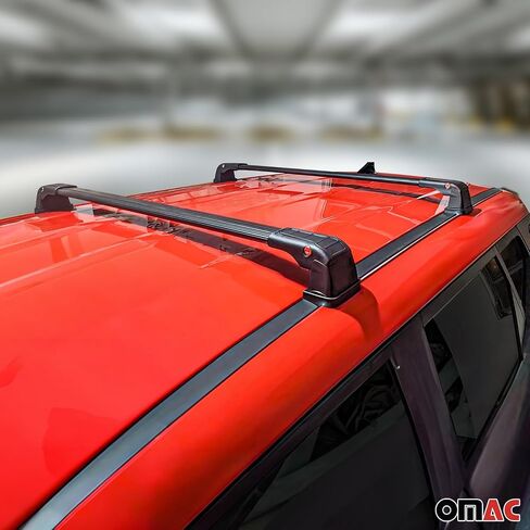 OMAC Roof Rack Cross Bars Carrier Aluminium for Mazda 3 2014-2018 Black 2 Pcs Anti-Theft for Travel Kayak Canoe Surf Ski Snowboard Camping in Saudi Arabia