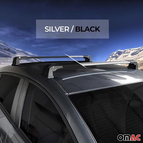 OMAC Roof Rack Cross Bars Carrier Aluminium for Mazda 3 2014-2018 Black 2 Pcs Anti-Theft for Travel Kayak Canoe Surf Ski Snowboard Camping in Saudi Arabia