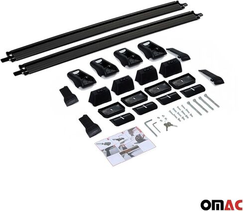 OMAC Roof Rack Cross Bars Carrier Aluminium for Mazda 3 2014-2018 Black 2 Pcs Anti-Theft for Travel Kayak Canoe Surf Ski Snowboard Camping in Saudi Arabia