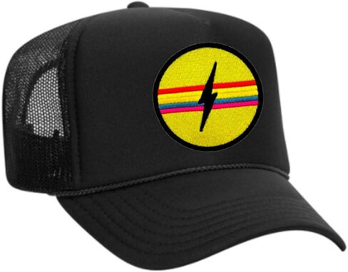 Bolt Stripe Embroidered Patch Trucker Hat (Multiple Colors) in Saudi Arabia