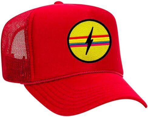 Bolt Stripe Embroidered Patch Trucker Hat (Multiple Colors) in Saudi Arabia