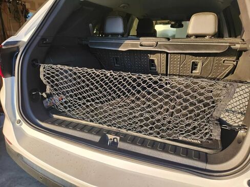 شبكة منظم الجذع الخلفي شبكة شحن لشيفروليه Expenox & GMC Terrain 2018-2025-شبكة البضائع على طراز Movens لسيارات الدفع الرباعي-Mesh Mesh Car Trunk Organizer-Abtactible مع الاعتدال والتضاريس in Saudi Arabia
