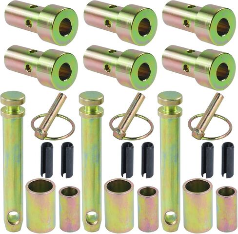 2 Pack TK95029 CAT 1 Quick Hitch Adapter Bushing Kit, Including Link Pin Hitch 5-1/2" S07070200 and Heavy-Duty Lynch Pin with Ring Replaces S14114400 for Category I 3-Point Tractors in Kuwait