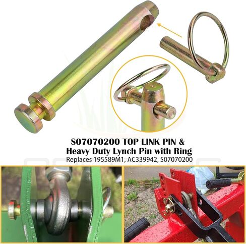 2 Pack TK95029 CAT 1 Quick Hitch Adapter Bushing Kit, Including Link Pin Hitch 5-1/2" S07070200 and Heavy-Duty Lynch Pin with Ring Replaces S14114400 for Category I 3-Point Tractors in Kuwait