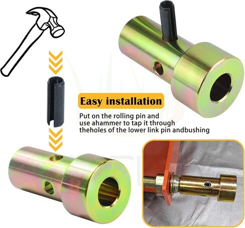 2 Pack TK95029 CAT 1 Quick Hitch Adapter Bushing Kit, Including Link Pin Hitch 5-1/2" S07070200 and Heavy-Duty Lynch Pin with Ring Replaces S14114400 for Category I 3-Point Tractors in Kuwait