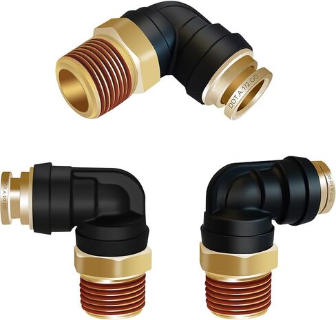 1/2 "تجهيزات Air Connect Quick Connect 90 درجة اتحاد Elbow 3pcs ، 1/2" Tube OD X 1/2 " in Kuwait