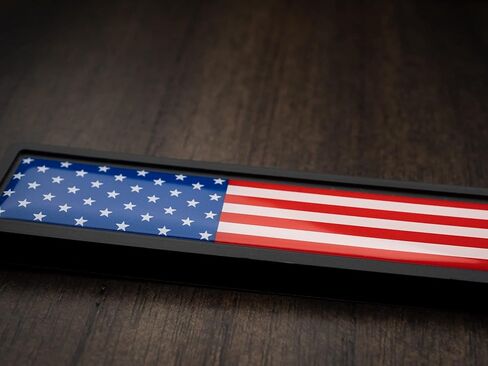 American Flag License Plate Frame Cover Tag Bracket USA Pride Patriotic (Blackout Edition) in Saudi Arabia