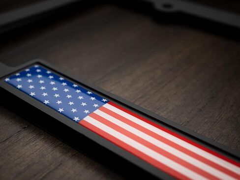 American Flag License Plate Frame Cover Tag Bracket USA Pride Patriotic (Blackout Edition) in Saudi Arabia