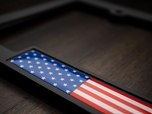 American Flag License Plate Frame Cover Tag Bracket USA Pride Patriotic (Blackout Edition) in Saudi Arabia