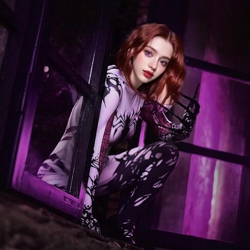 Costume Cosplay Suit Spandex Bodysuit Halloween Costume Bodysuit with Removable Mask in Saudi Arabia