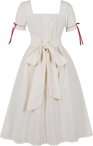 Wellwits Women's Bow Drop Waist Corset Style Vintage Gothic Dress in Saudi Arabia