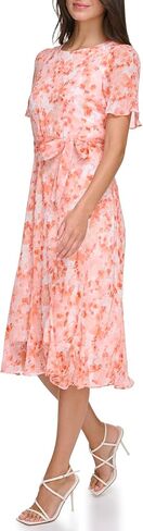 DKNY Women's Flutter Sleeve V-Neck Dress in Saudi Arabia