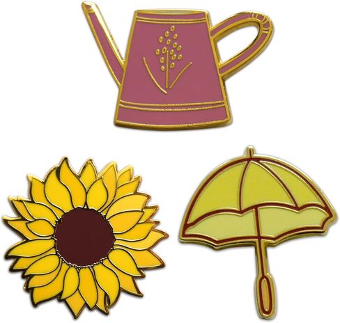 Novel Merk Umbrella & Spring Season Lapel Pin, Hat Pin & Tie Tack Set with Clutch Back in Saudi Arabia