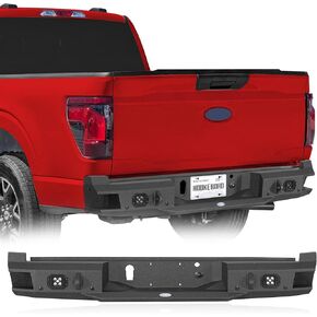 Hooke Road Guardian 21-25 F150 Rear Bumper for 2021 2022 2023 2024 2025 Ford F-150 Pickup (Exclude Raptor & Tremor), Rock Crawler Back Bumper w/D-ring Mounts in Saudi Arabia