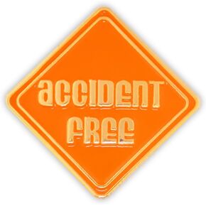 PinMart Orange Accident Free Safety Sign Enamel Lapel Pin in Saudi Arabia