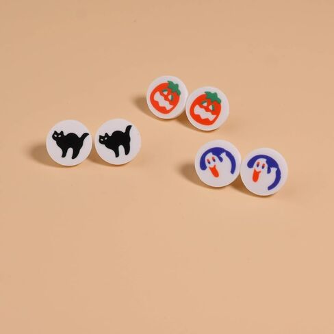 Cute Halloween Sugar Cookie Earrings Gifts For Bestie Friend Daughter Funny Food Fall Spooky Lightweight Hypoallergenic Earrings Studs in Kuwait