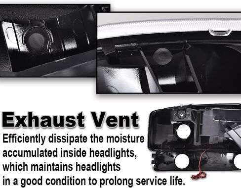 G-PLUS LED Headlights Assembly Compatible with 1999-2007 GMC Sierra 1500HD 2500HD 3500/Fit 1999-2006 GMC Yukon XL 1500 2500,DRL Headlamps Pair Smoky Lens Black Housing Clear Reflector,faros delanteros in Saudi Arabia