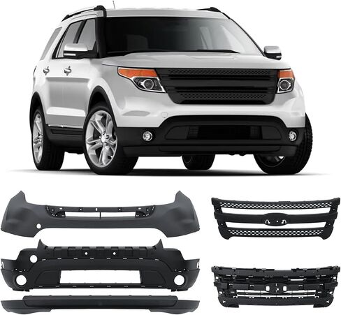طقم غلاف المصد الأمامي مع استبدال الشبكة Ford Explorer 2011 2012 2013 2014 بدون ثقوب استشعار ، و 2pcs grill و 2pcs valance (5pcs) in Kuwait