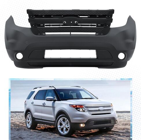 طقم غلاف المصد الأمامي مع استبدال الشبكة Ford Explorer 2011 2012 2013 2014 بدون ثقوب استشعار ، و 2pcs grill و 2pcs valance (5pcs) in Kuwait