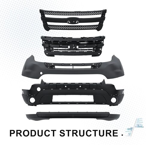 طقم غلاف المصد الأمامي مع استبدال الشبكة Ford Explorer 2011 2012 2013 2014 بدون ثقوب استشعار ، و 2pcs grill و 2pcs valance (5pcs) in Kuwait