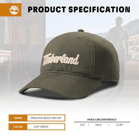 Timberland Midland Beach Men's Baseball Cap, Soft Cotton, Adjustable, Lightweight & Stylish Hat for Outdoor Activities in Kuwait