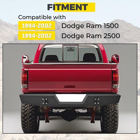 KUAFU Rear Step Bumper Compatible with 1994-2002 Dodge Ram 1500 2500 Powder Coated Black in Saudi Arabia