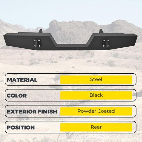 KUAFU Rear Step Bumper Compatible with 1994-2002 Dodge Ram 1500 2500 Powder Coated Black in Saudi Arabia
