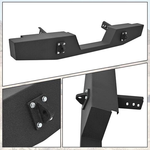 KUAFU Rear Step Bumper Compatible with 1994-2002 Dodge Ram 1500 2500 Powder Coated Black in Saudi Arabia