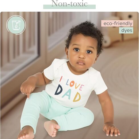 Finn + Emma - Gender Neutral Baby Bodysuit for 3-6 Months - Organic Cotton Onesie - Soft and Comfortable Baby Bodysuits - Crawl Walk Ski in Saudi Arabia